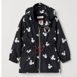 H&M Girls Disney Minnie Mouse Lined Windbreaker Jacket with Hood